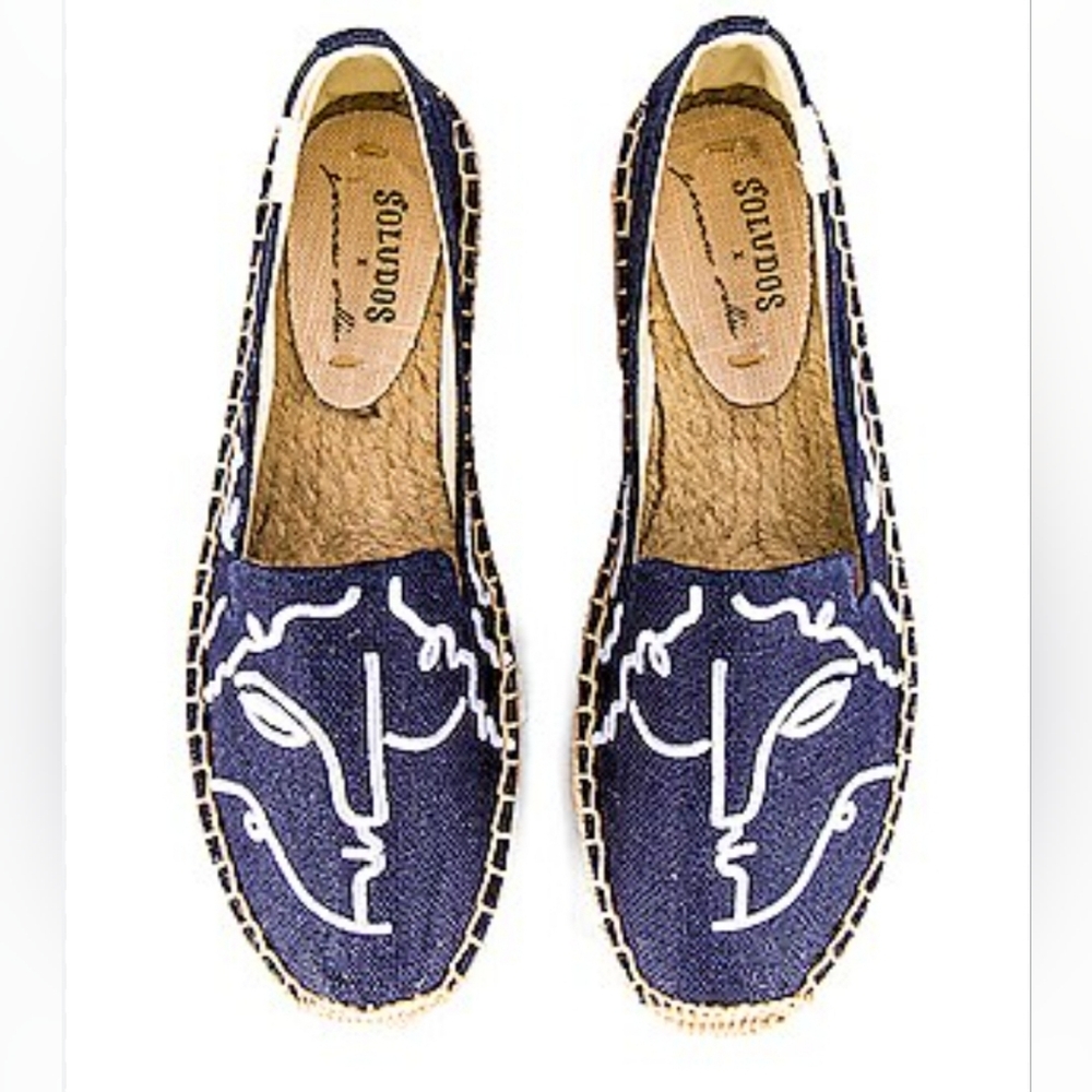 SOLUDOS Visage Smoking Slipper in Midnight Blue Size 7 Run Small Best 6.5